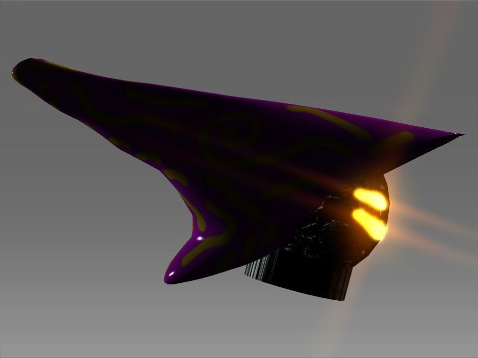 Wizard Cone Hat Helmet Space Ship Low-poly 3D model_16