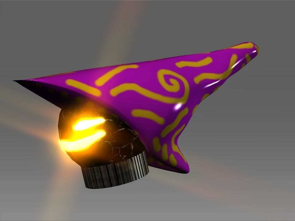 Wizard Cone Hat Helmet Space Ship Low-poly 3D model_46