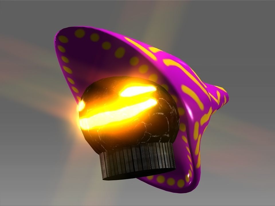 Wizard Cone Hat Helmet Space Ship Low-poly 3D model_35