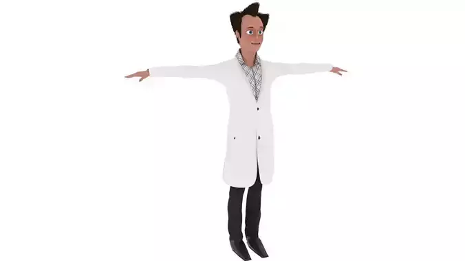 Scientist man in lab coat Free low-poly 3D model