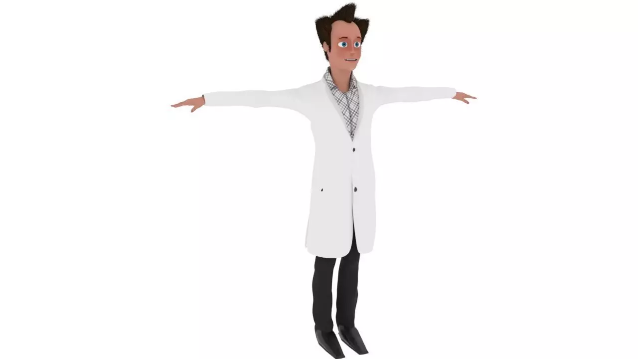 Scientist man in lab coat Free low-poly 3D model