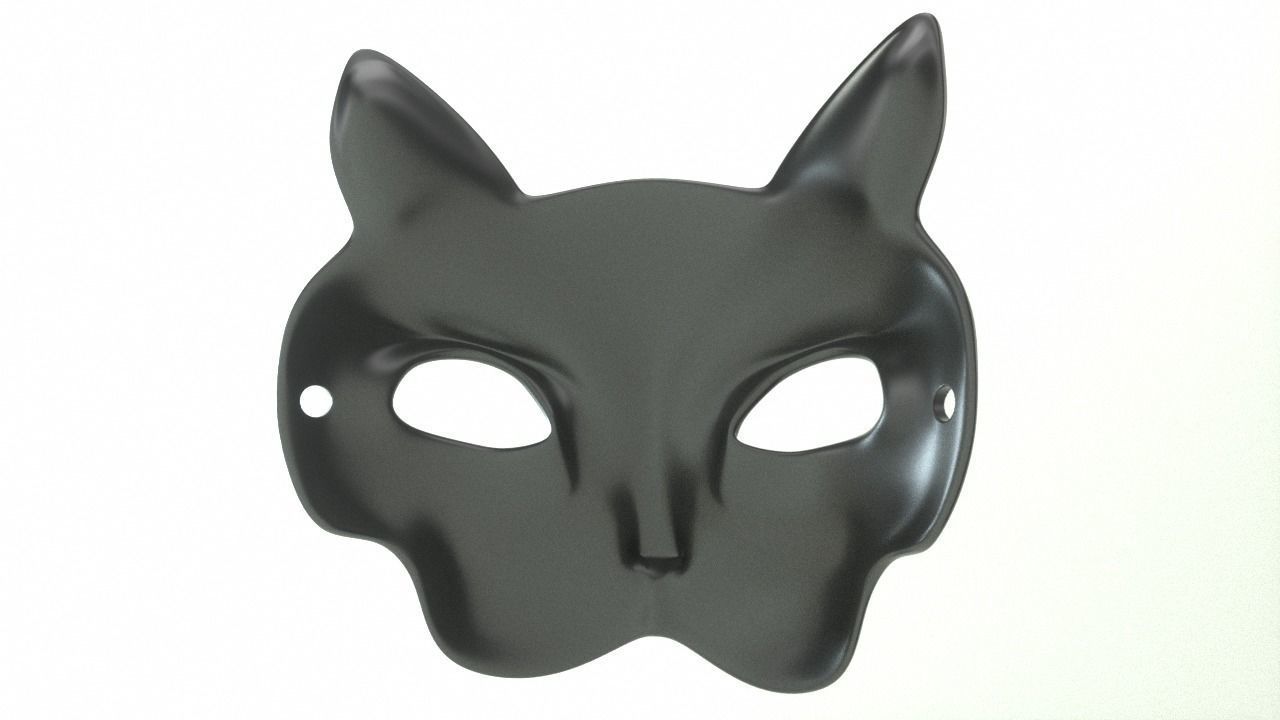 Carnival Mask - Cat with monocle 3D print model_10