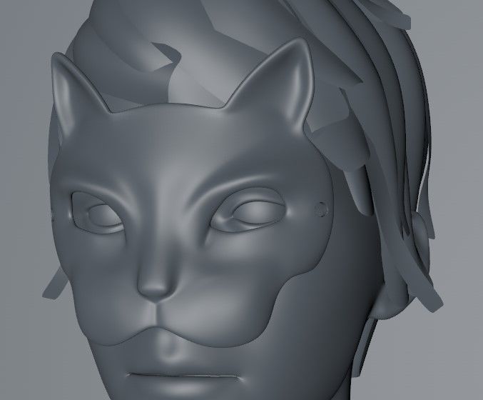 Carnival Mask - Cat with monocle 3D print model_11