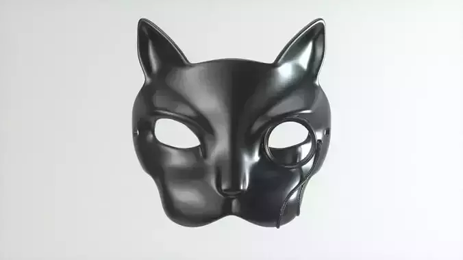 Carnival Mask - Cat with monocle 3D print model