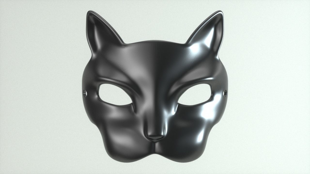Carnival Mask - Cat with monocle 3D print model_3
