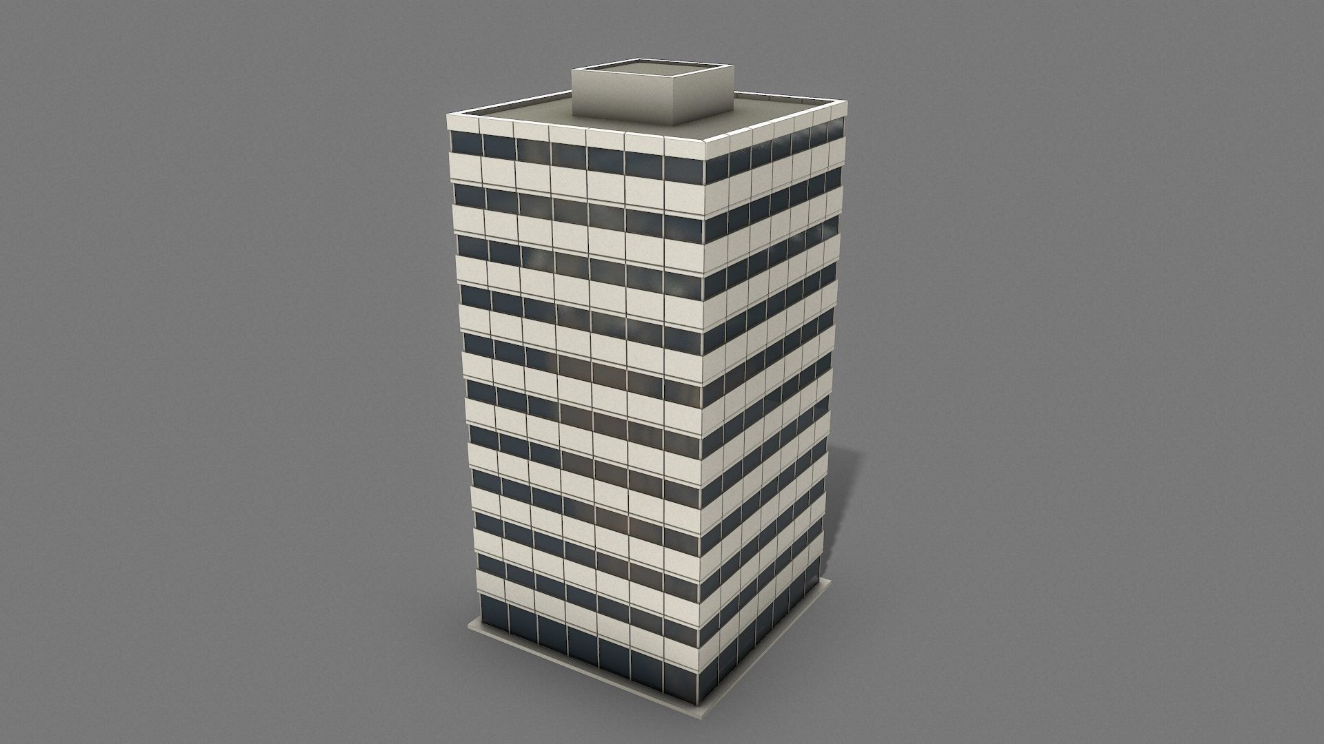 Office Tower Game Ready Low-poly 3D model_5