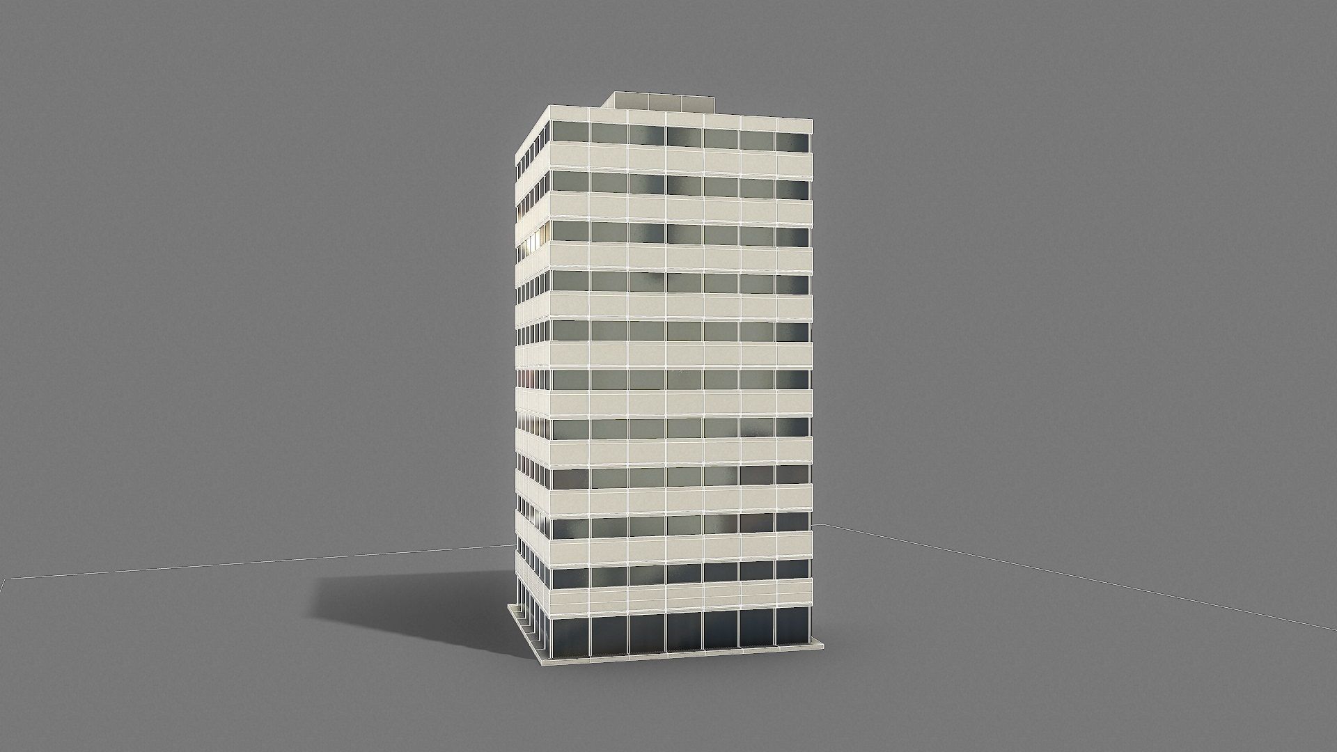 Office Tower Game Ready Low-poly 3D model_11