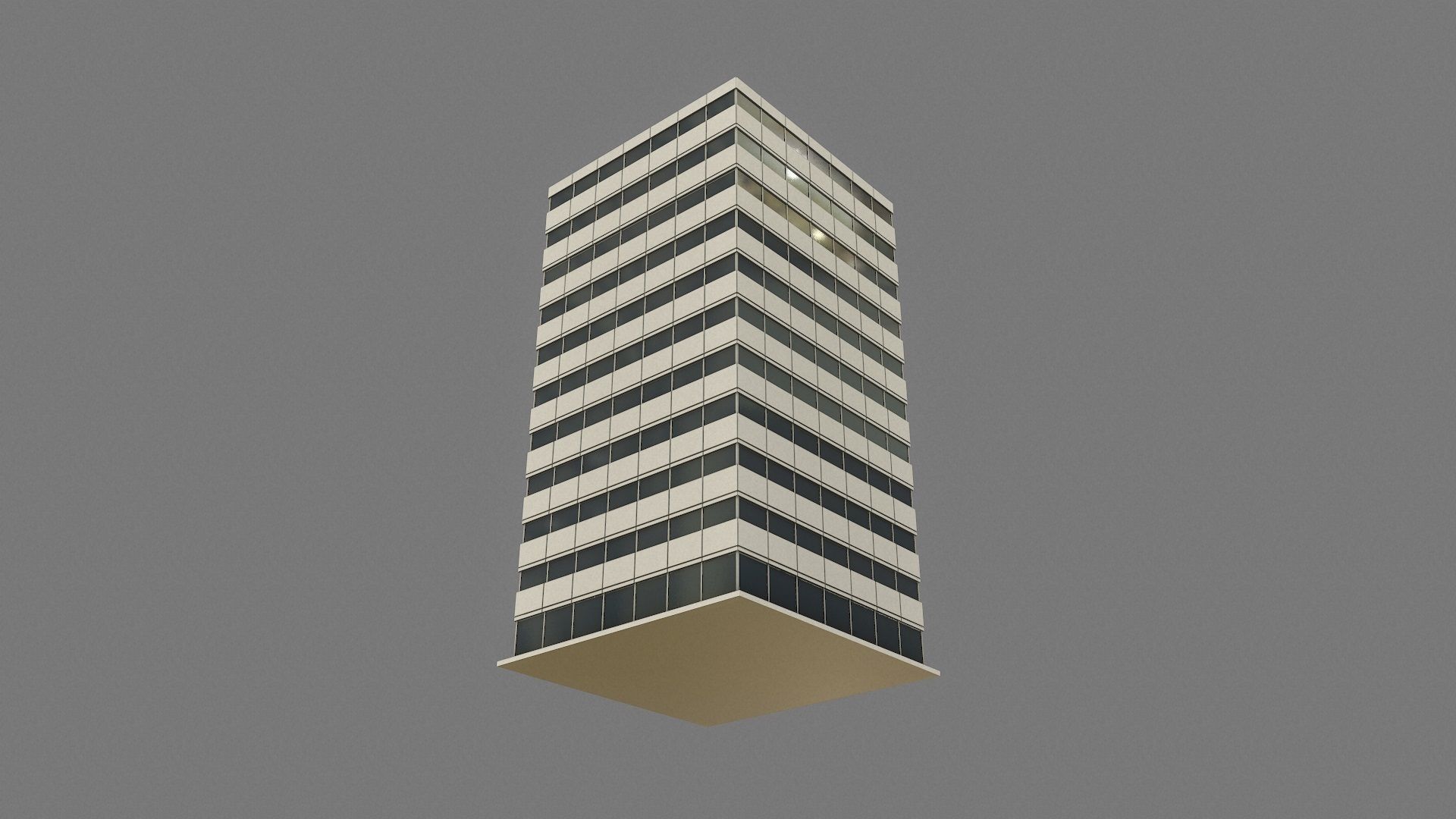 Office Tower Game Ready Low-poly 3D model_9