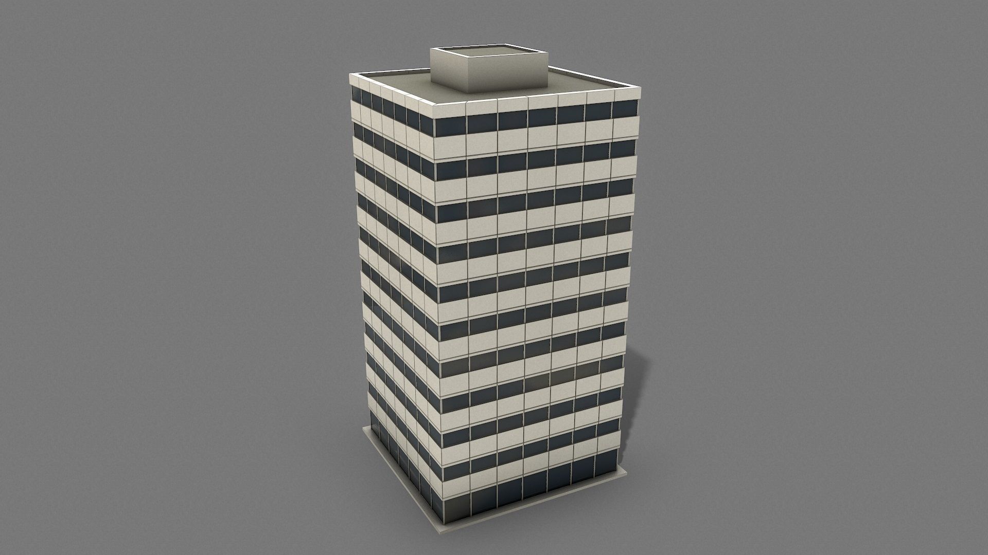 Office Tower Game Ready Low-poly 3D model_6