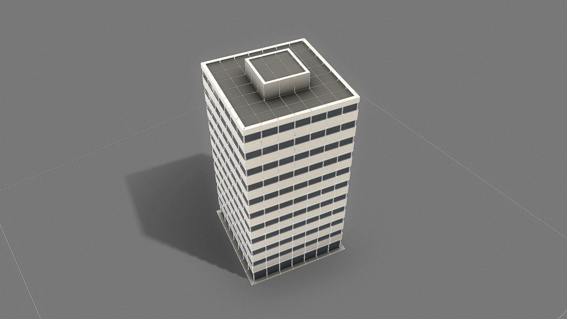 Office Tower Game Ready Low-poly 3D model_12