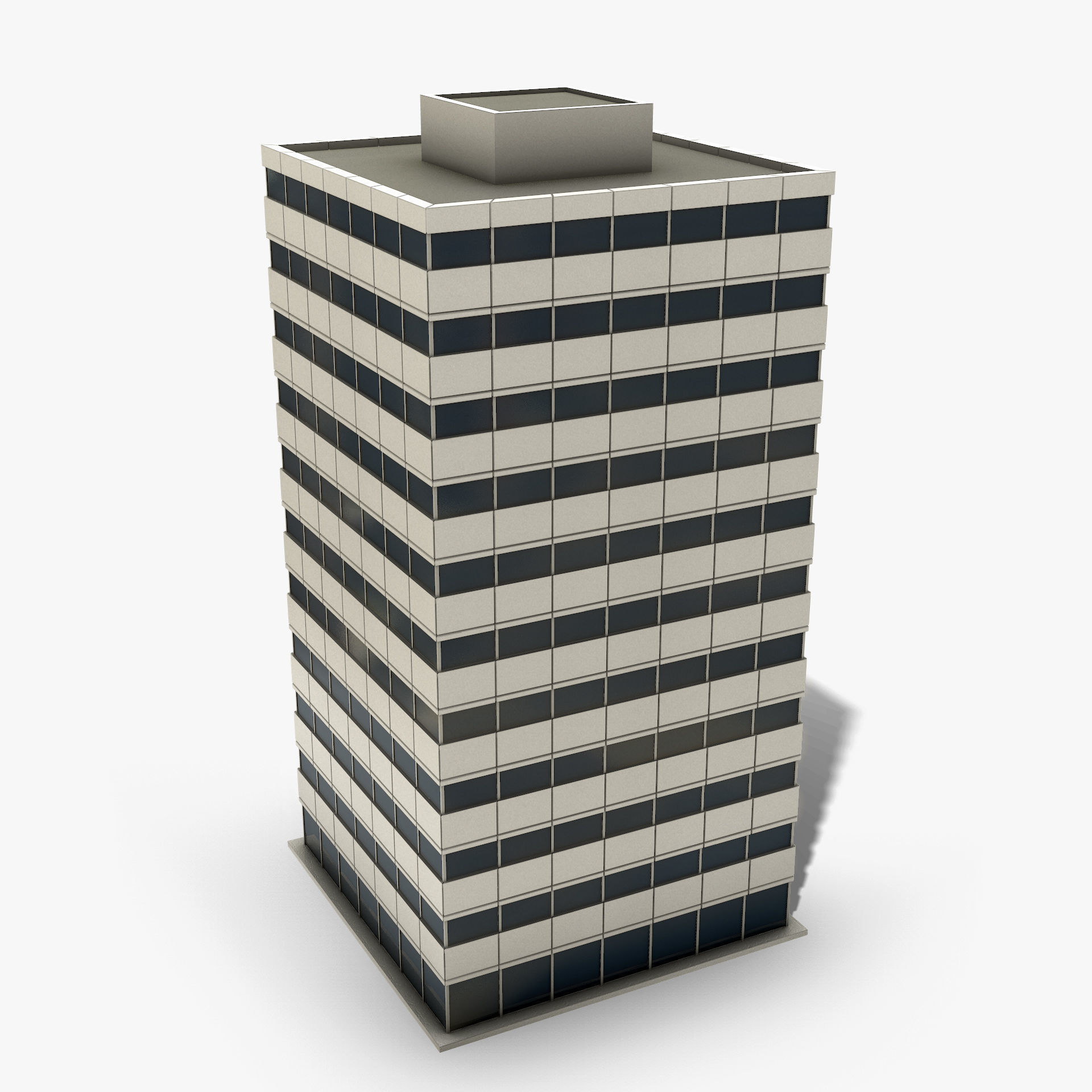 Office Tower Game Ready Low-poly 3D model_1