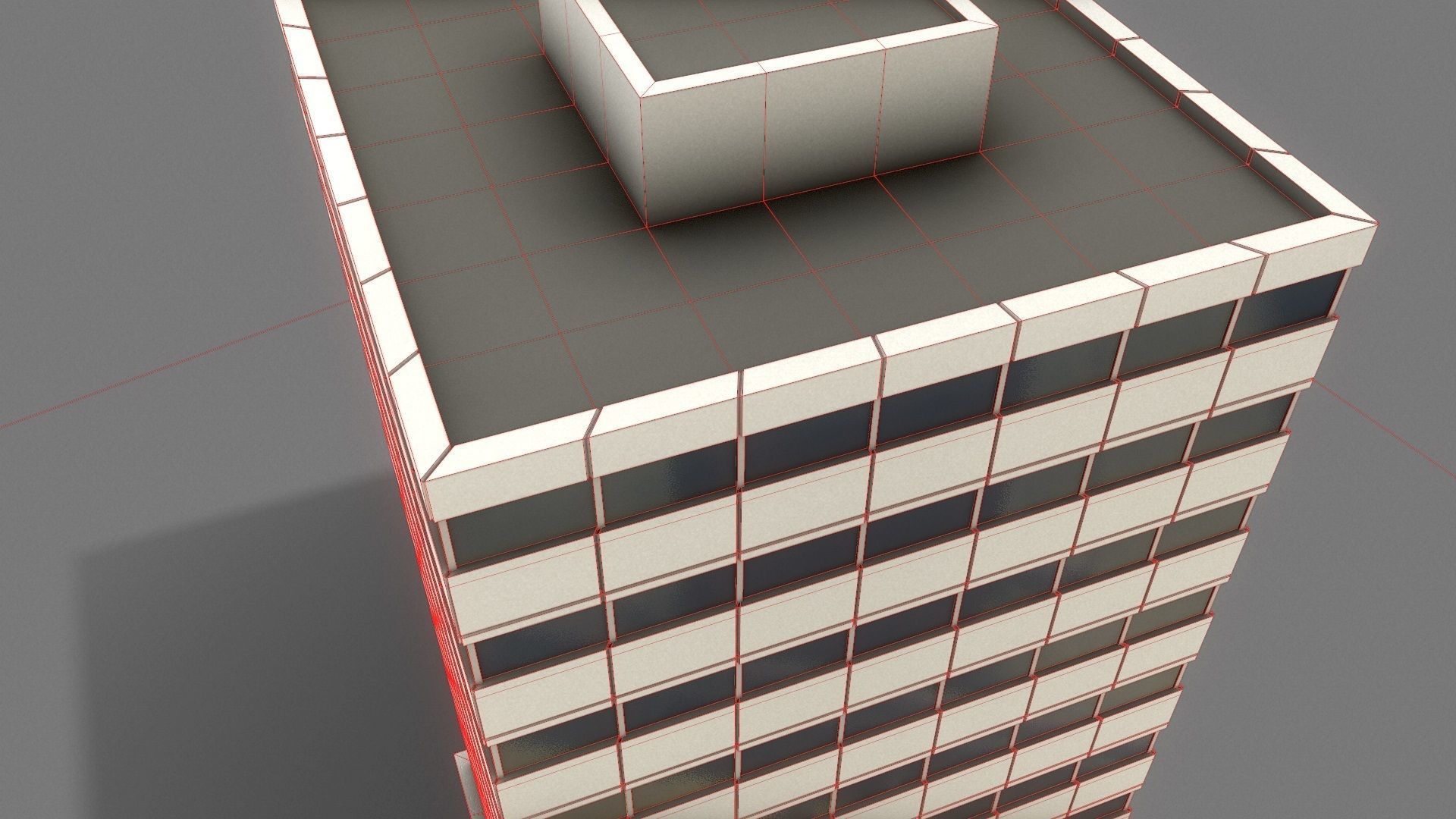 Office Tower Game Ready Low-poly 3D model_13