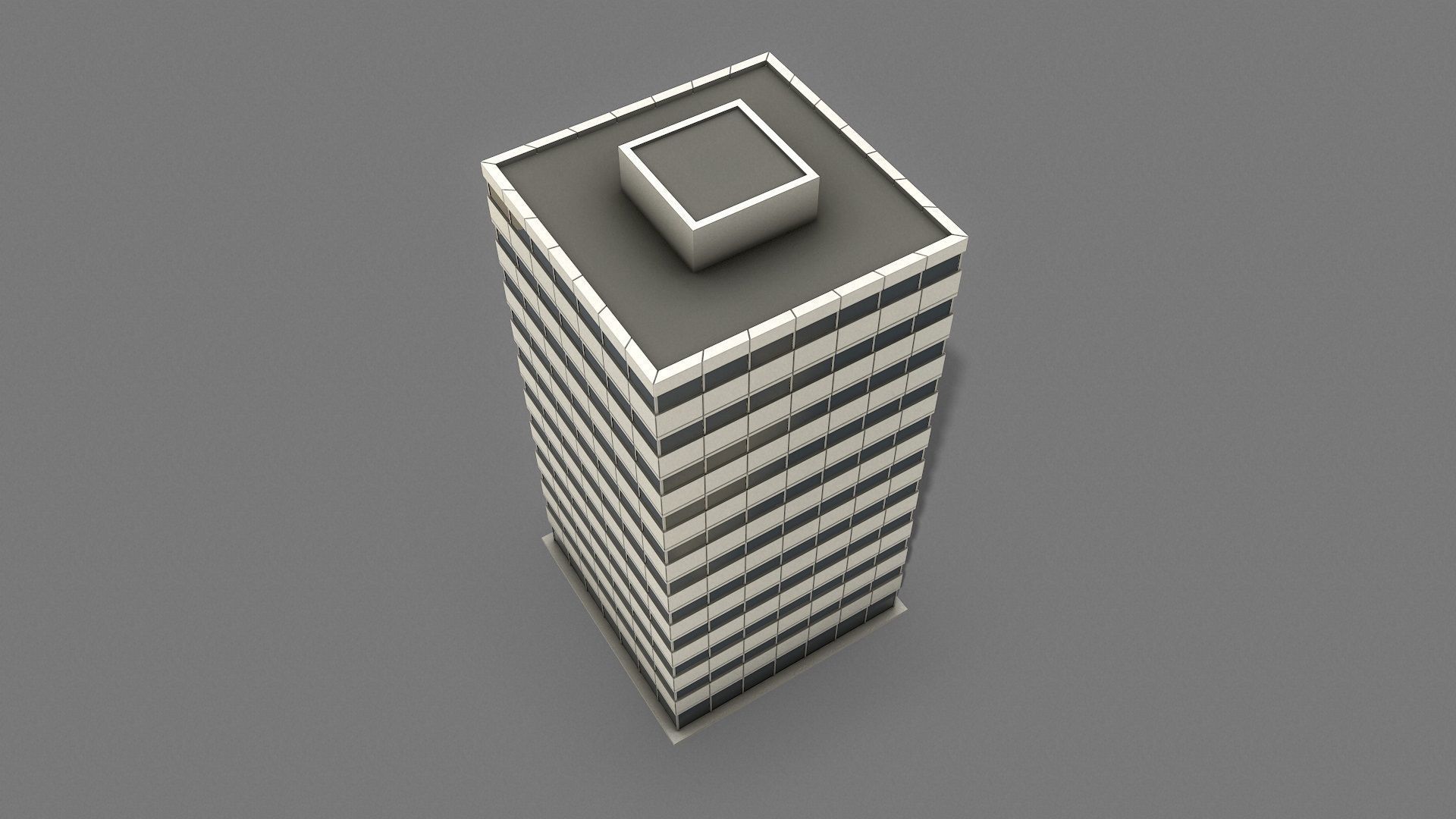 Office Tower Game Ready Low-poly 3D model_8