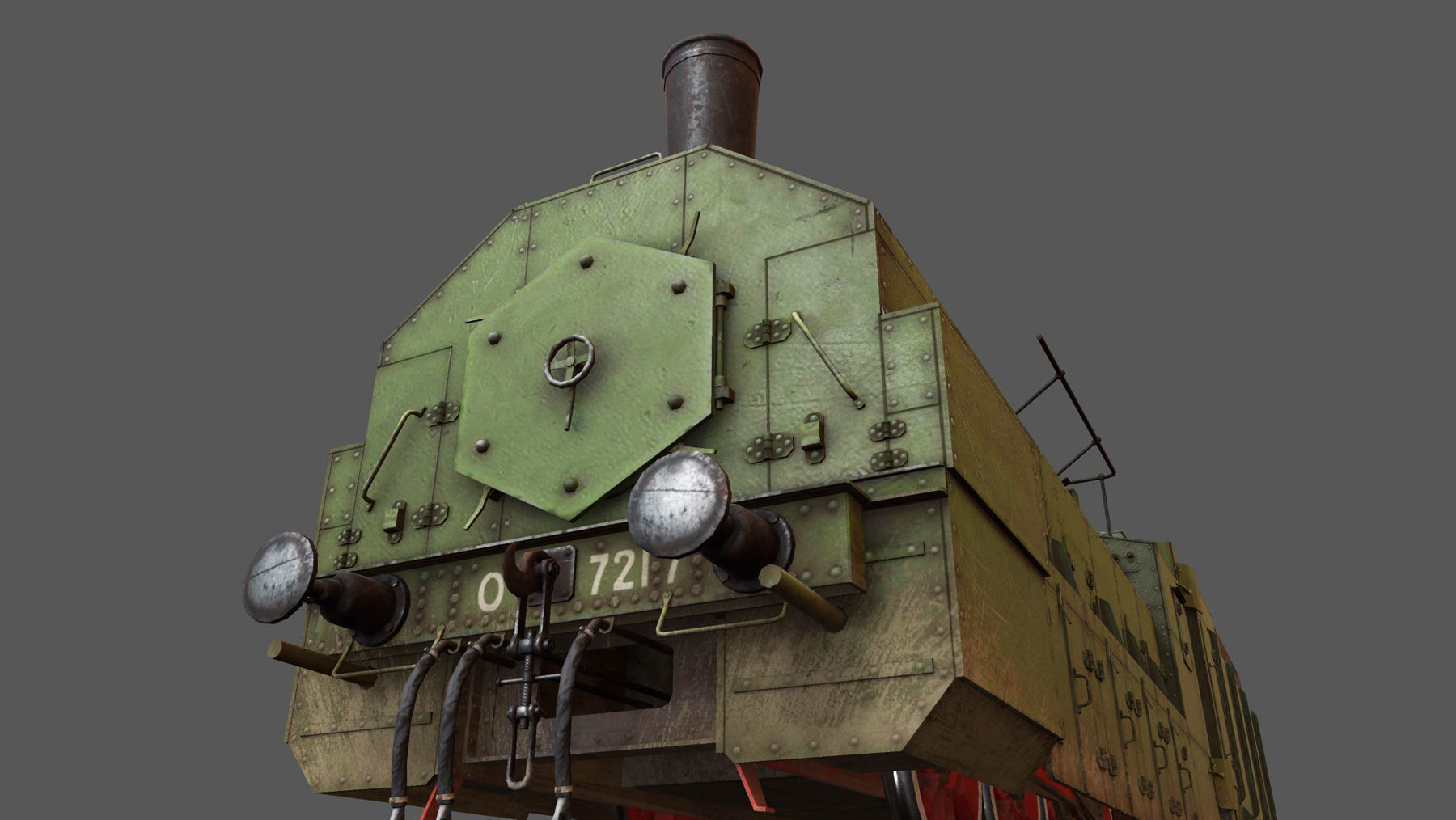 Armored Train PR-35 Locomotive Low-poly 3D model_17