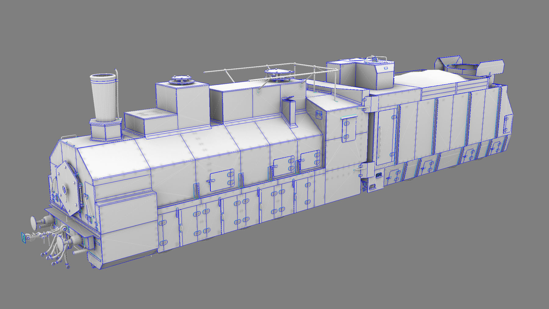 Armored Train PR-35 Locomotive Low-poly 3D model_41