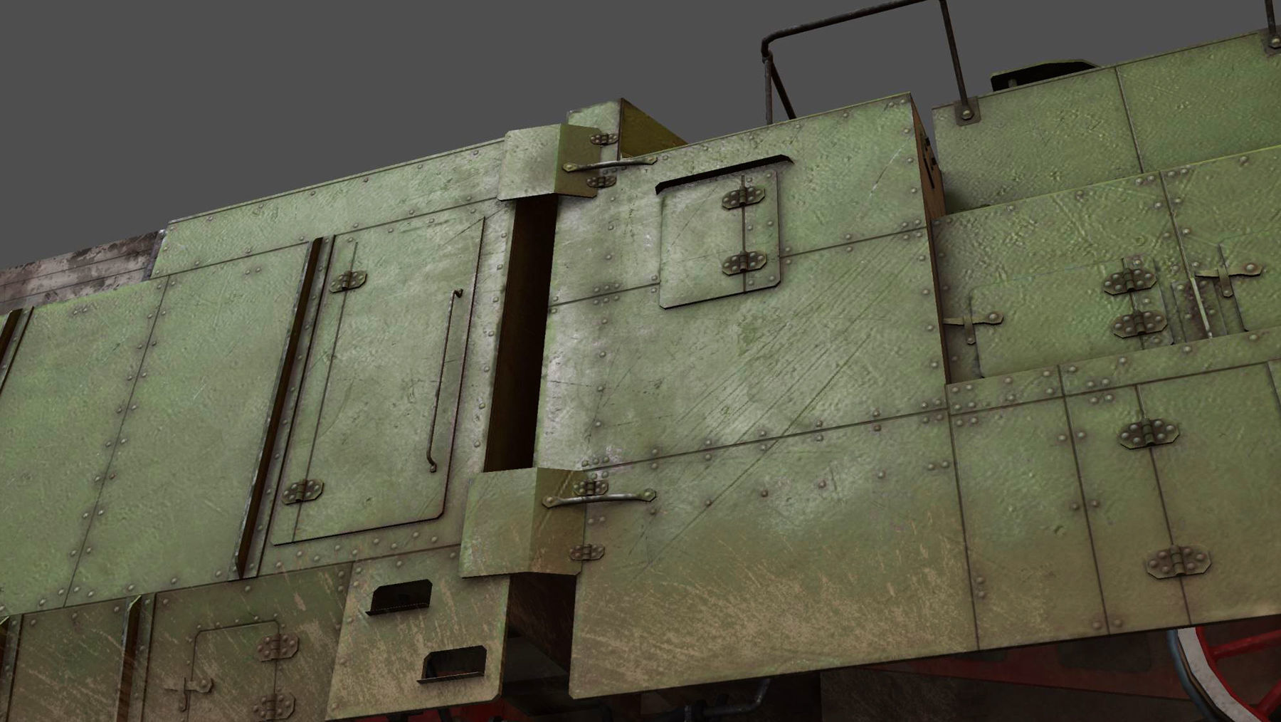 Armored Train PR-35 Locomotive Low-poly 3D model_20