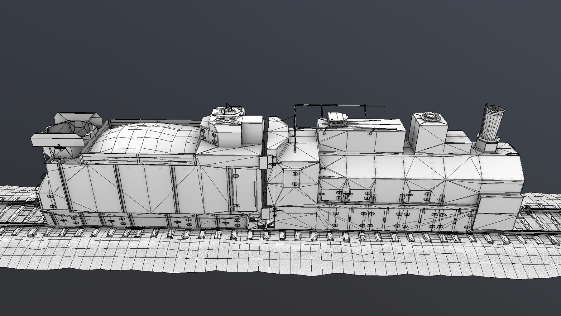 Armored Train PR-35 Locomotive Low-poly 3D model_34