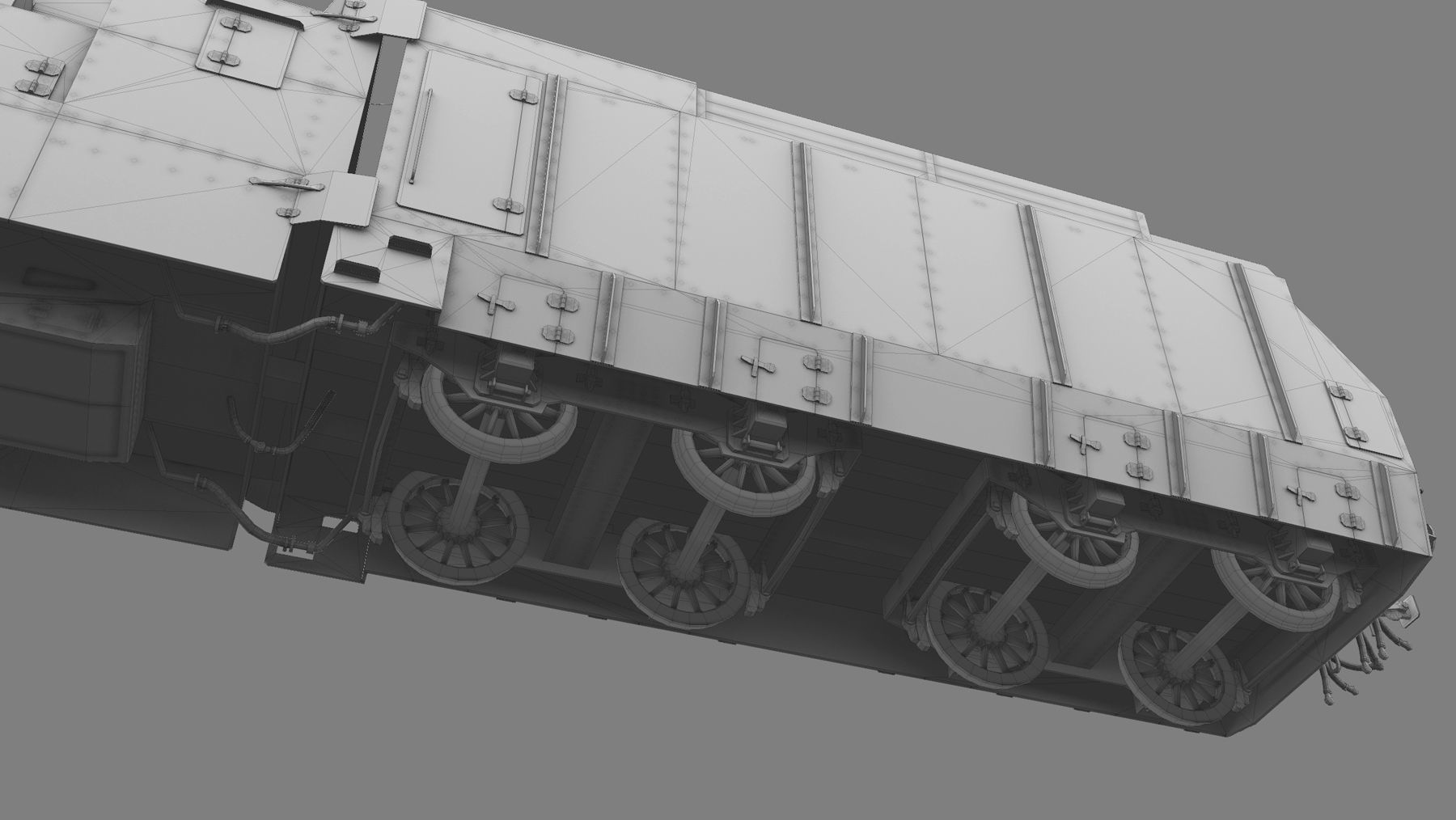 Armored Train PR-35 Locomotive Low-poly 3D model_40