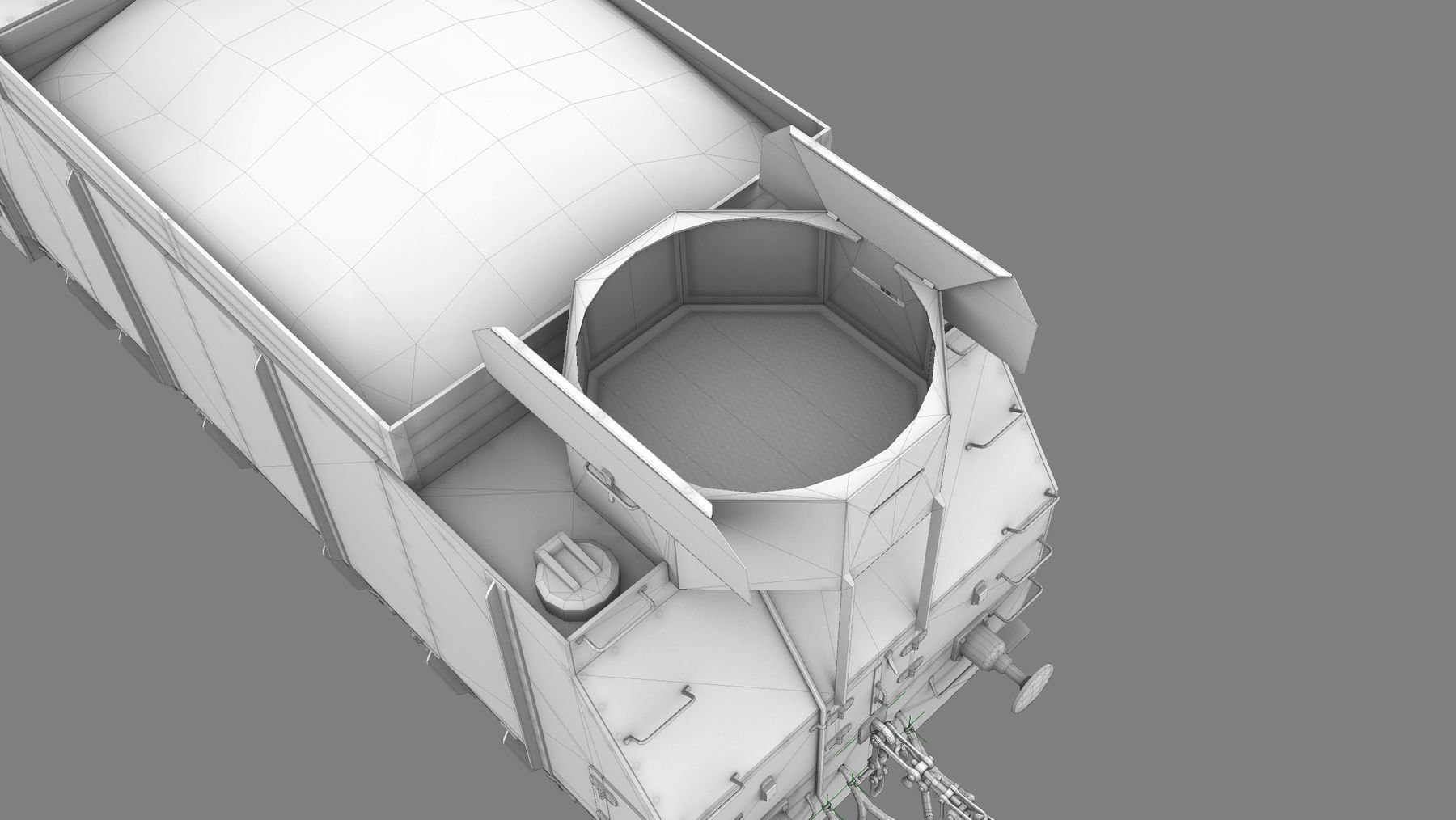 Armored Train PR-35 Locomotive Low-poly 3D model_43