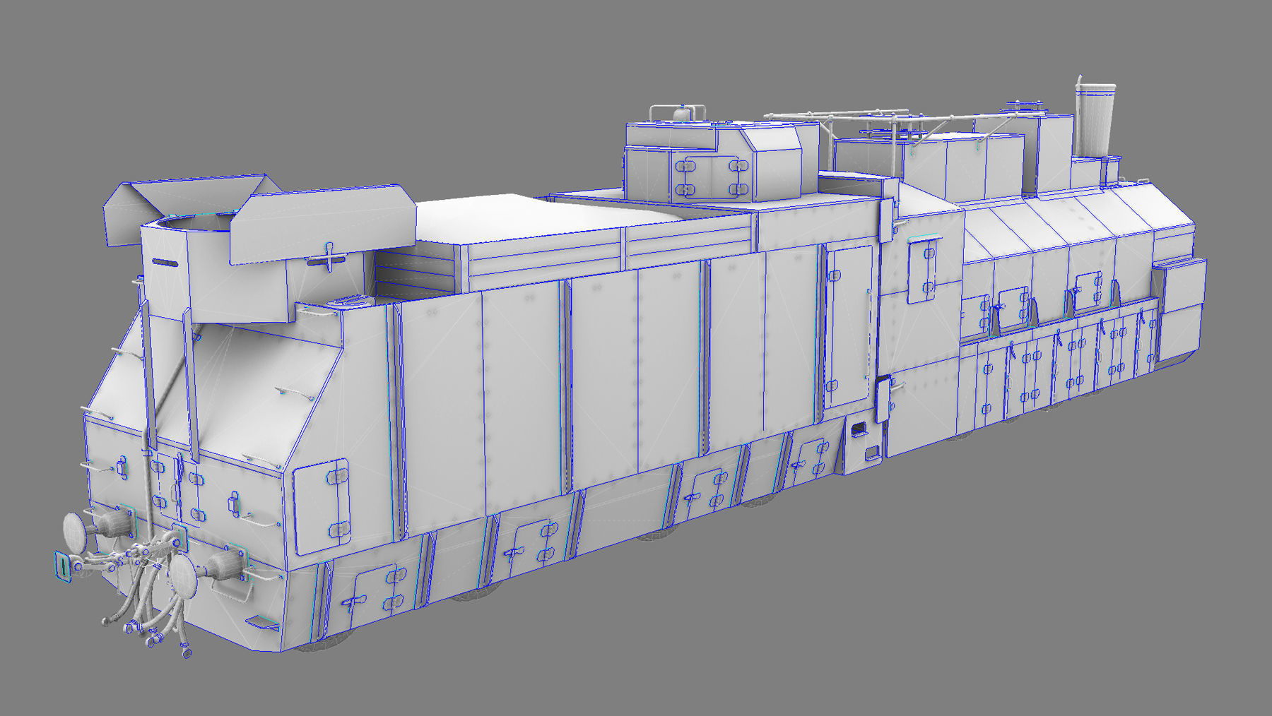Armored Train PR-35 Locomotive Low-poly 3D model_42