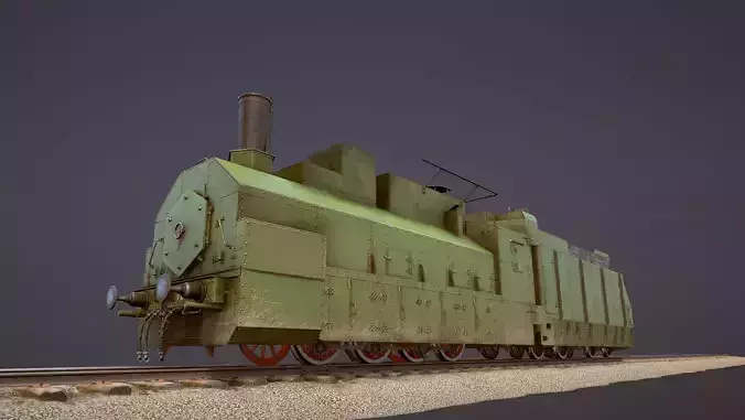 Armored Train PR-35 Locomotive Low-poly 3D model