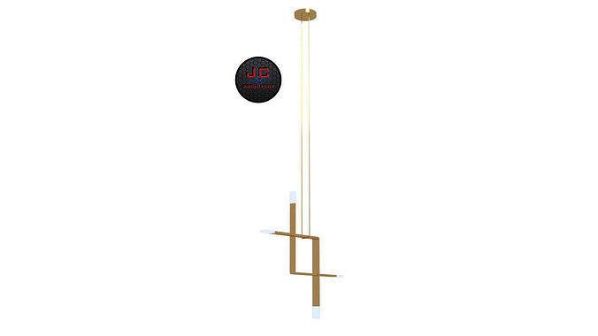 Duo V modern pendant light with clock in middle 3D model