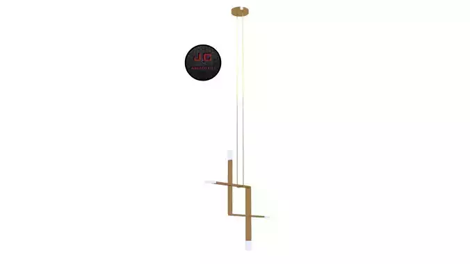 Duo V modern pendant light with clock in middle 3D model