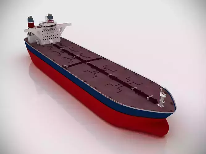 Oil tanker ship Low-poly 3D model