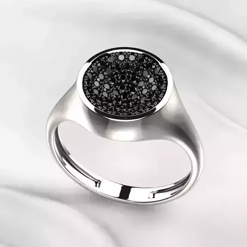 Rhodium Plated Bowl Gold Ring 3D print model