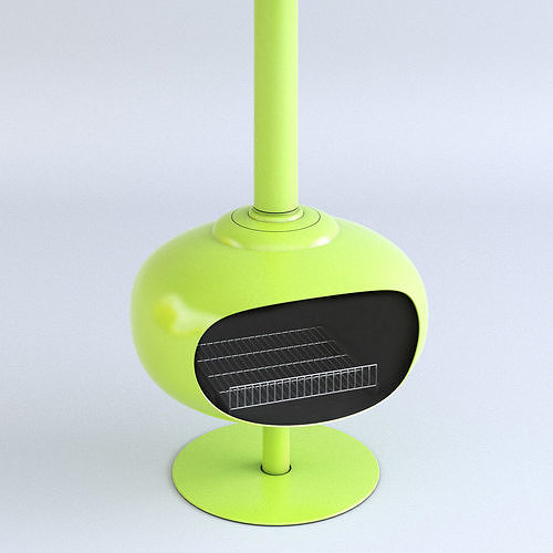 Funky Retro Fireplace 3D model