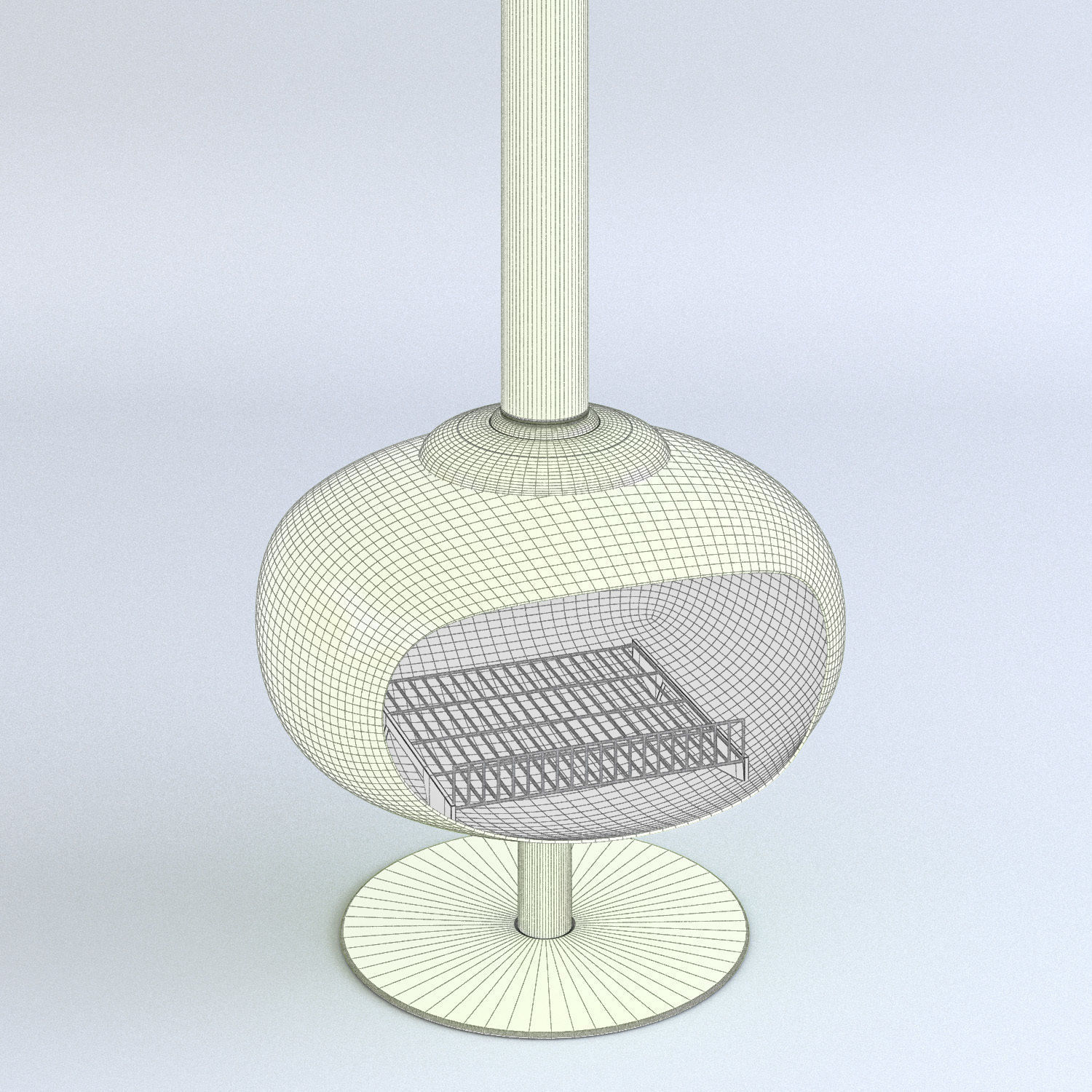 Funky Retro Fireplace 3D model_5