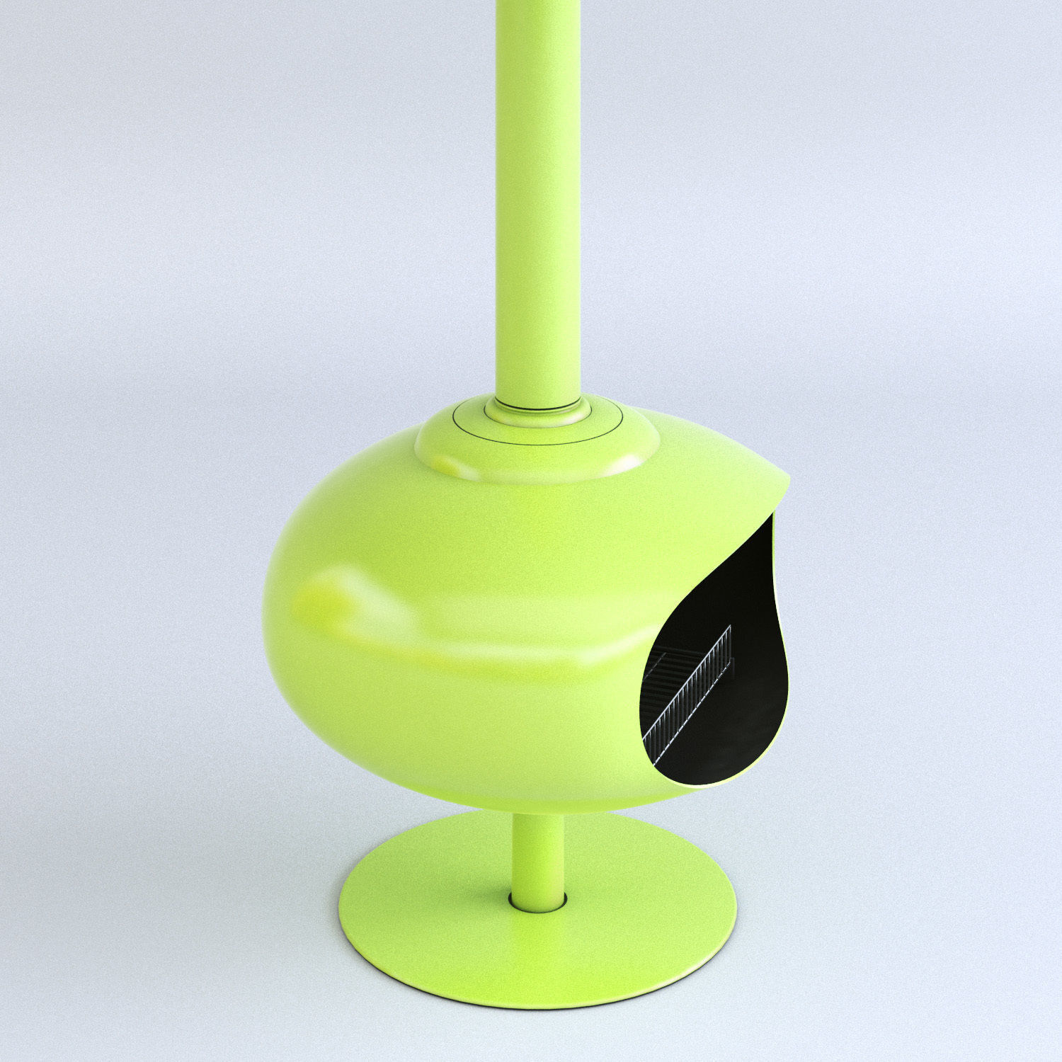 Funky Retro Fireplace 3D model_1