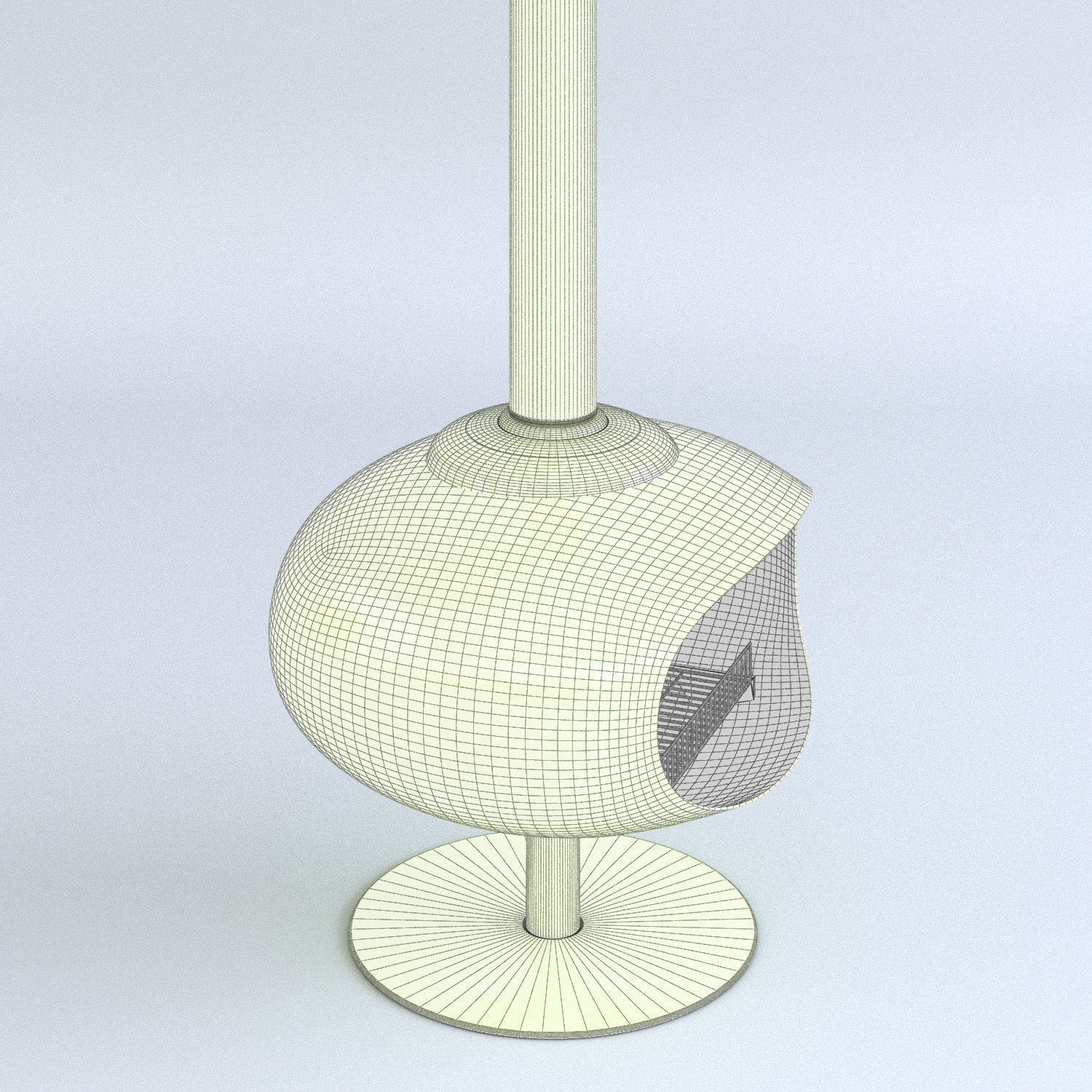 Funky Retro Fireplace 3D model_6