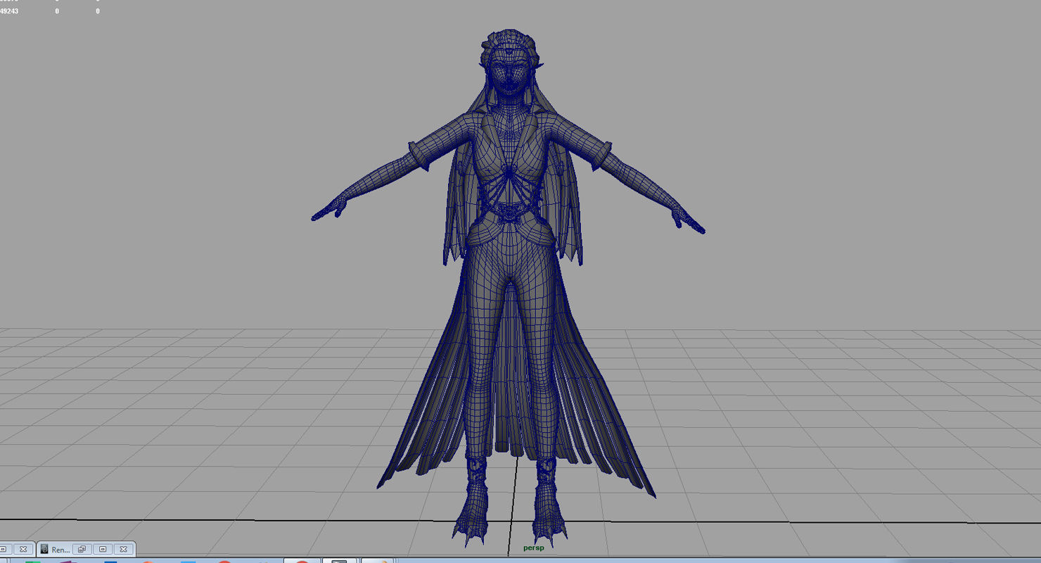 gaming girl 3d model 3D model_3