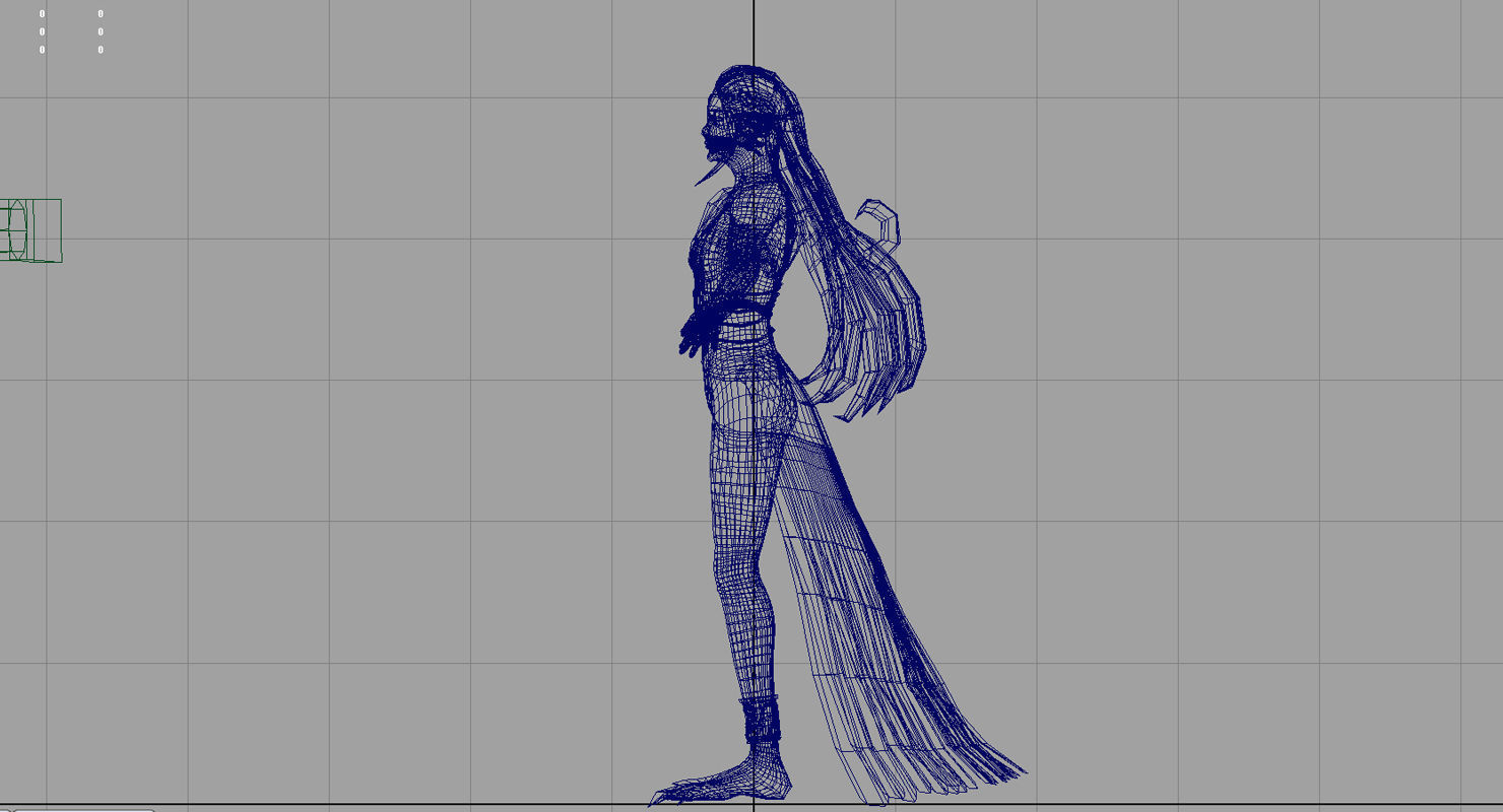 gaming girl 3d model 3D model_7