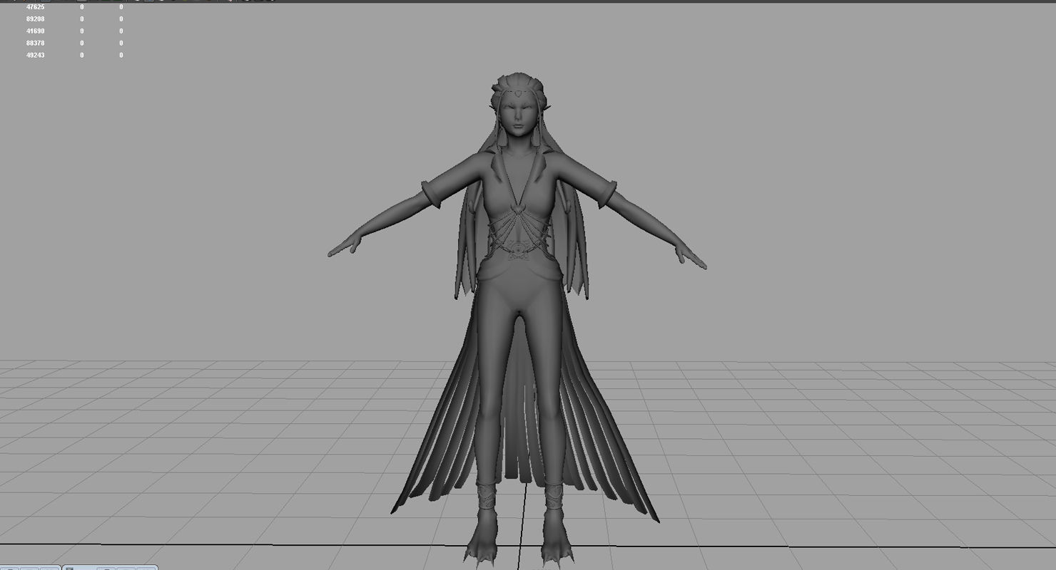 gaming girl 3d model 3D model_2