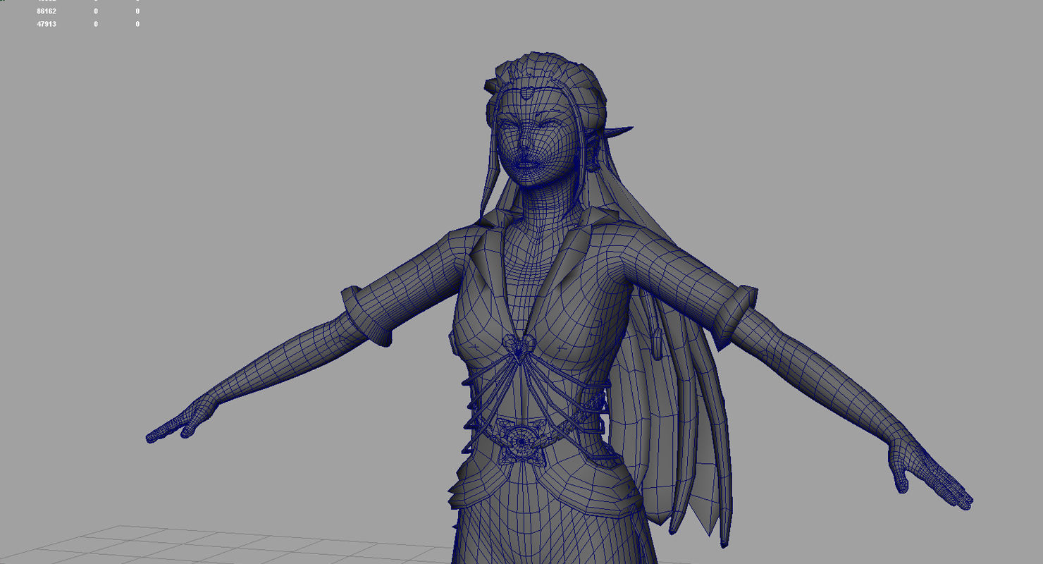 gaming girl 3d model 3D model_5