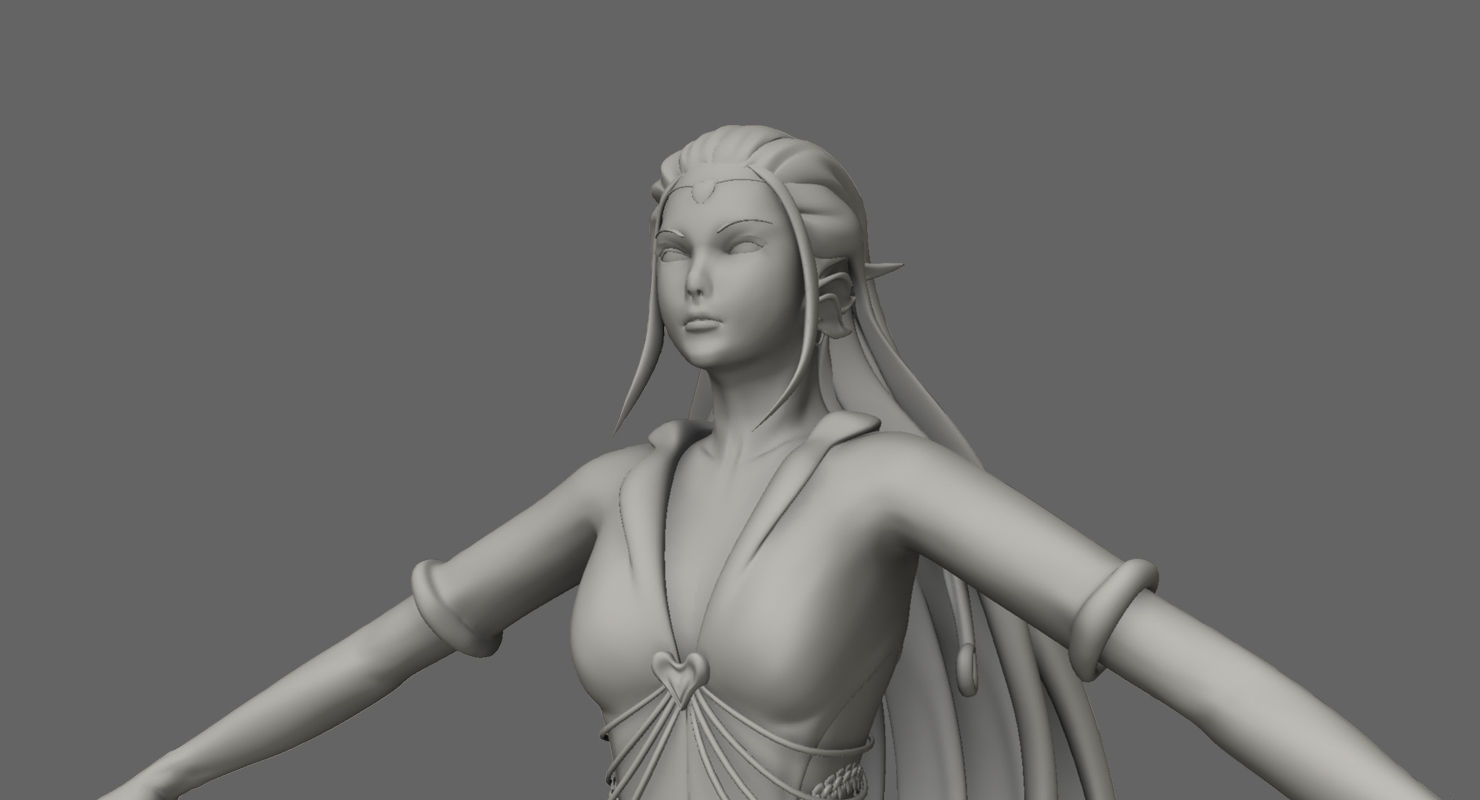 gaming girl 3d model 3D model_1