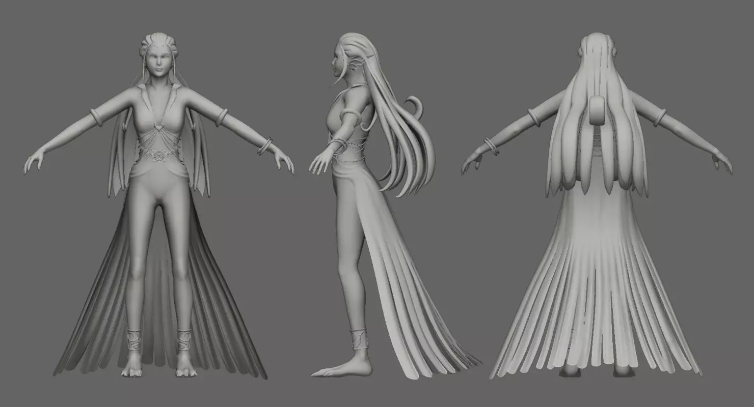 gaming girl 3d model 3D model_0