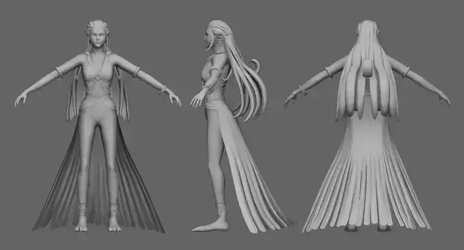 gaming girl 3d model 3D model