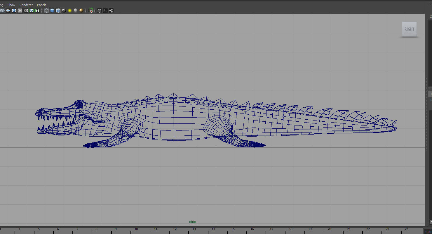 crocodile 3d low poly 3d model alligator 3D model_3