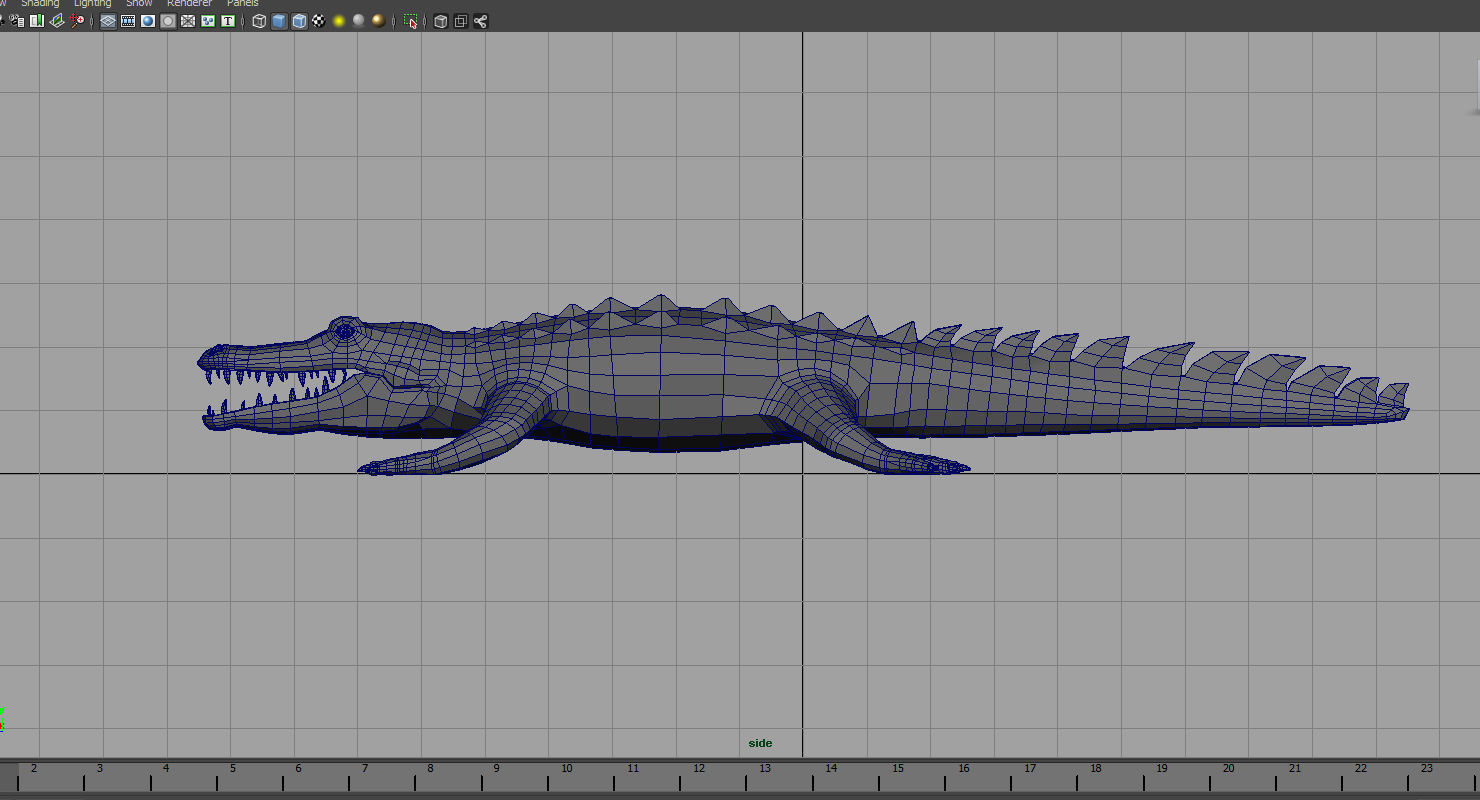crocodile 3d low poly 3d model alligator 3D model_2