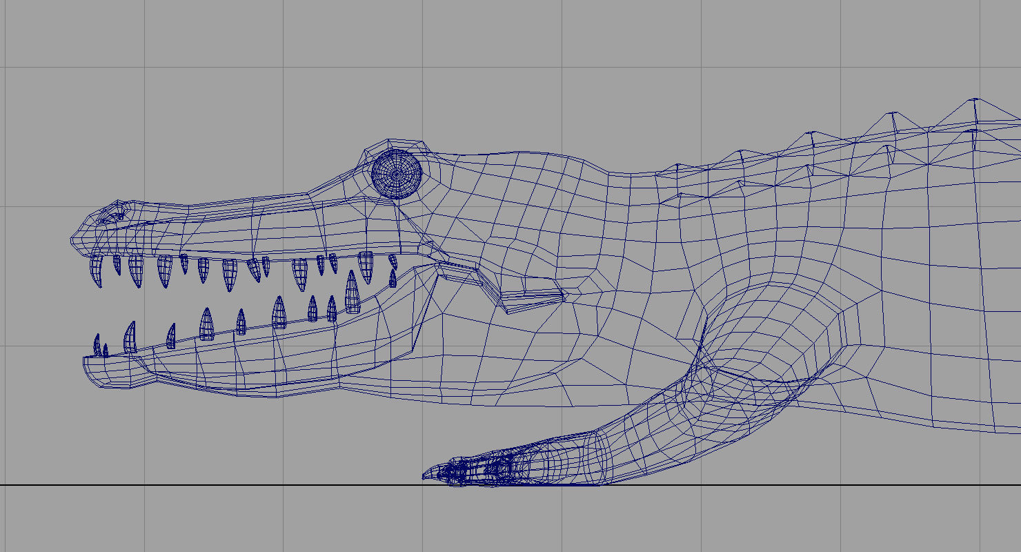crocodile 3d low poly 3d model alligator 3D model_6