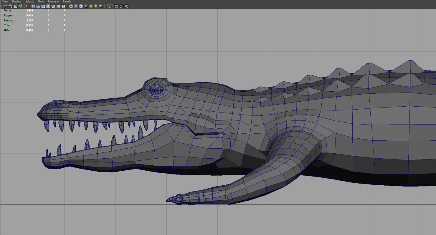 crocodile 3d low poly 3d model alligator 3D model_7