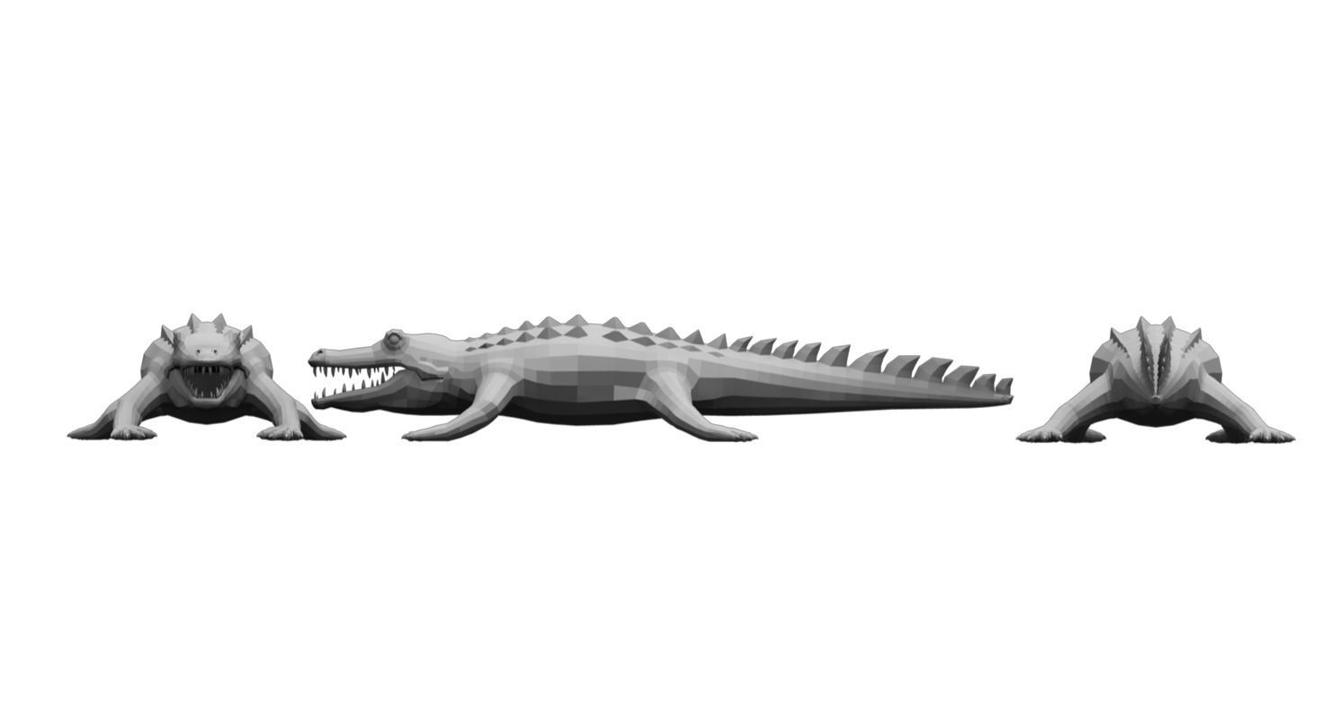 crocodile 3d low poly 3d model alligator 3D model_5