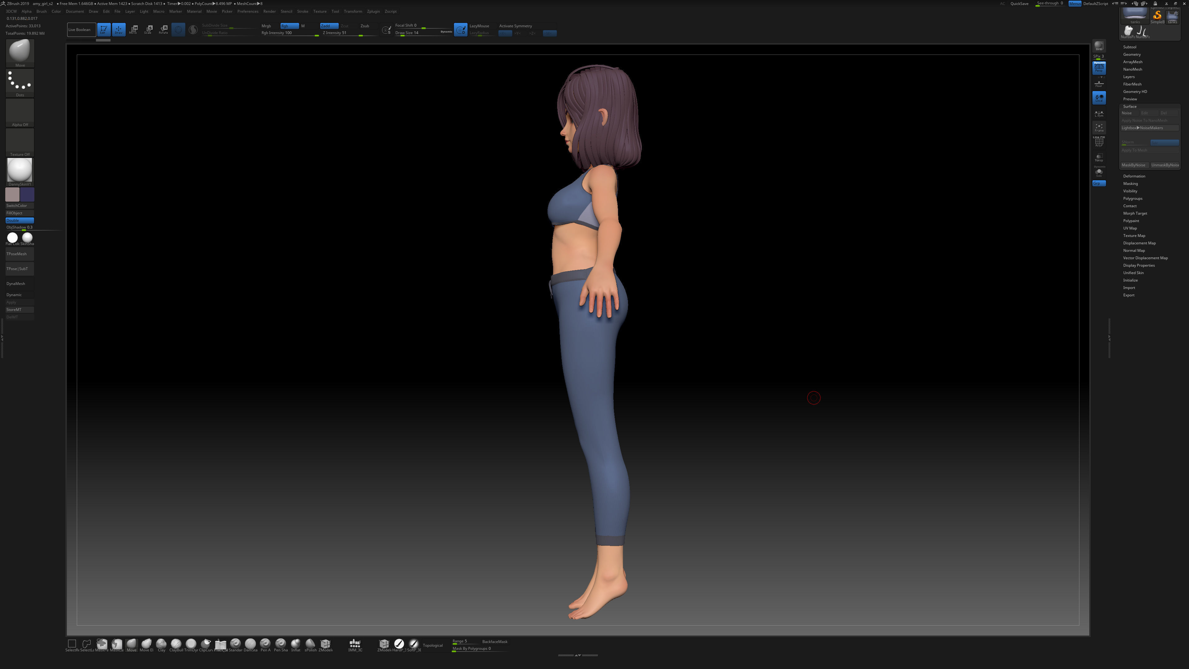 ZBrush Stylized Character Girl Base Mesh - Amy Style 2 3D model_2