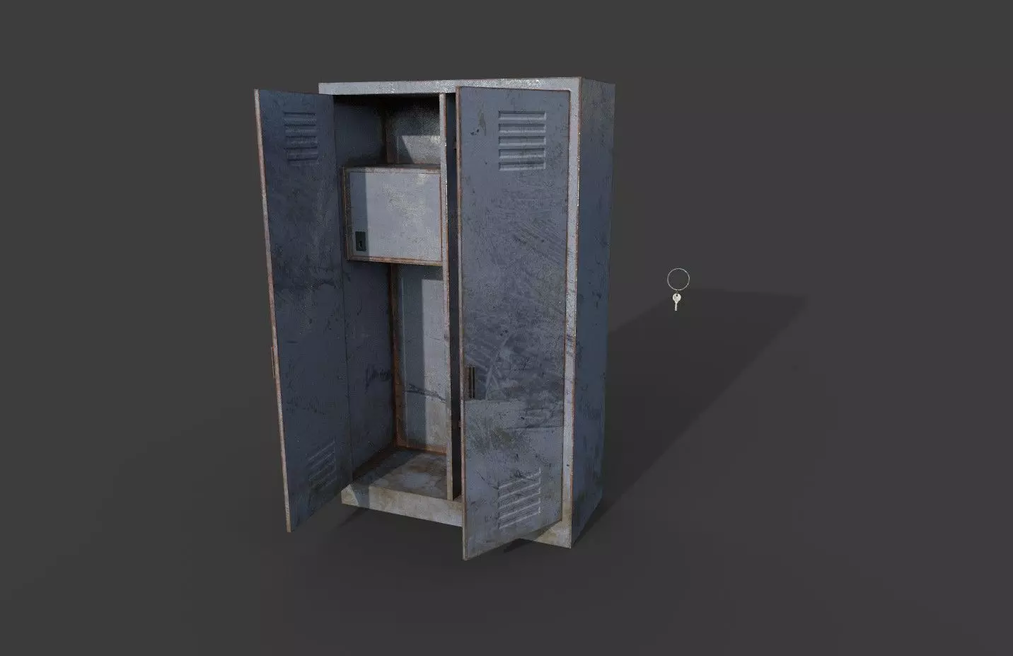 Old Metal Locker Low-poly 3D model