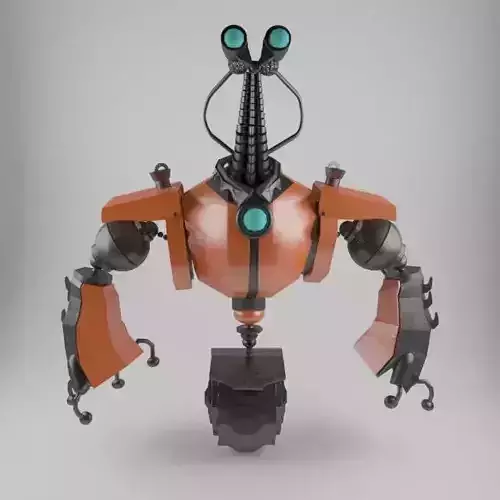 Robot orange with eyes 3D model