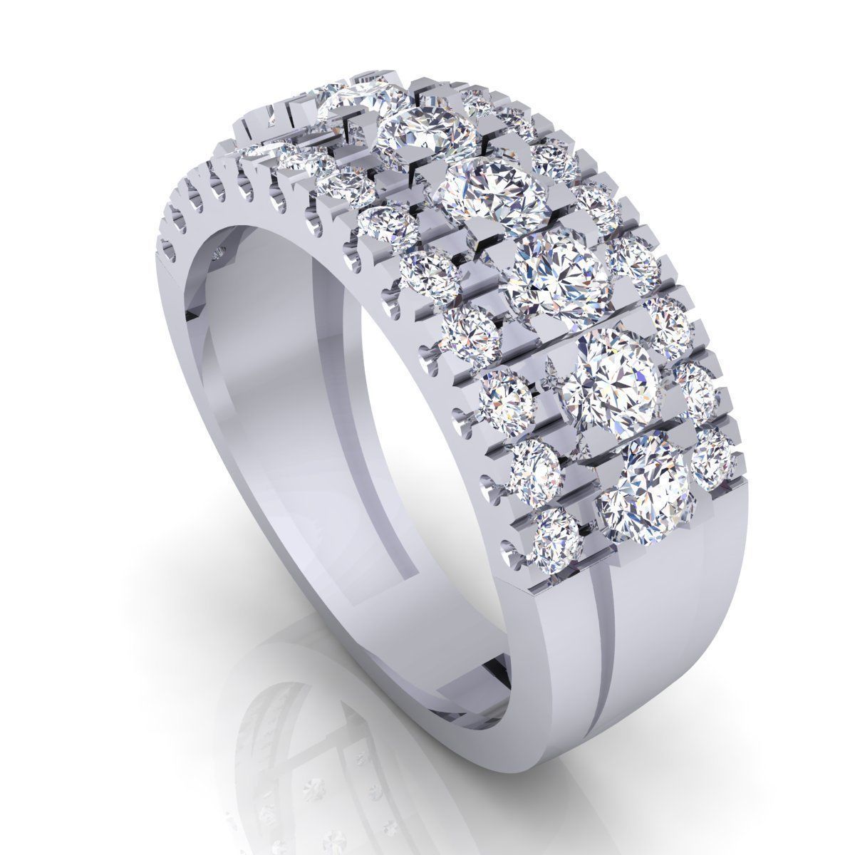 Fancy Woman Diamond Ring  3D print model_11