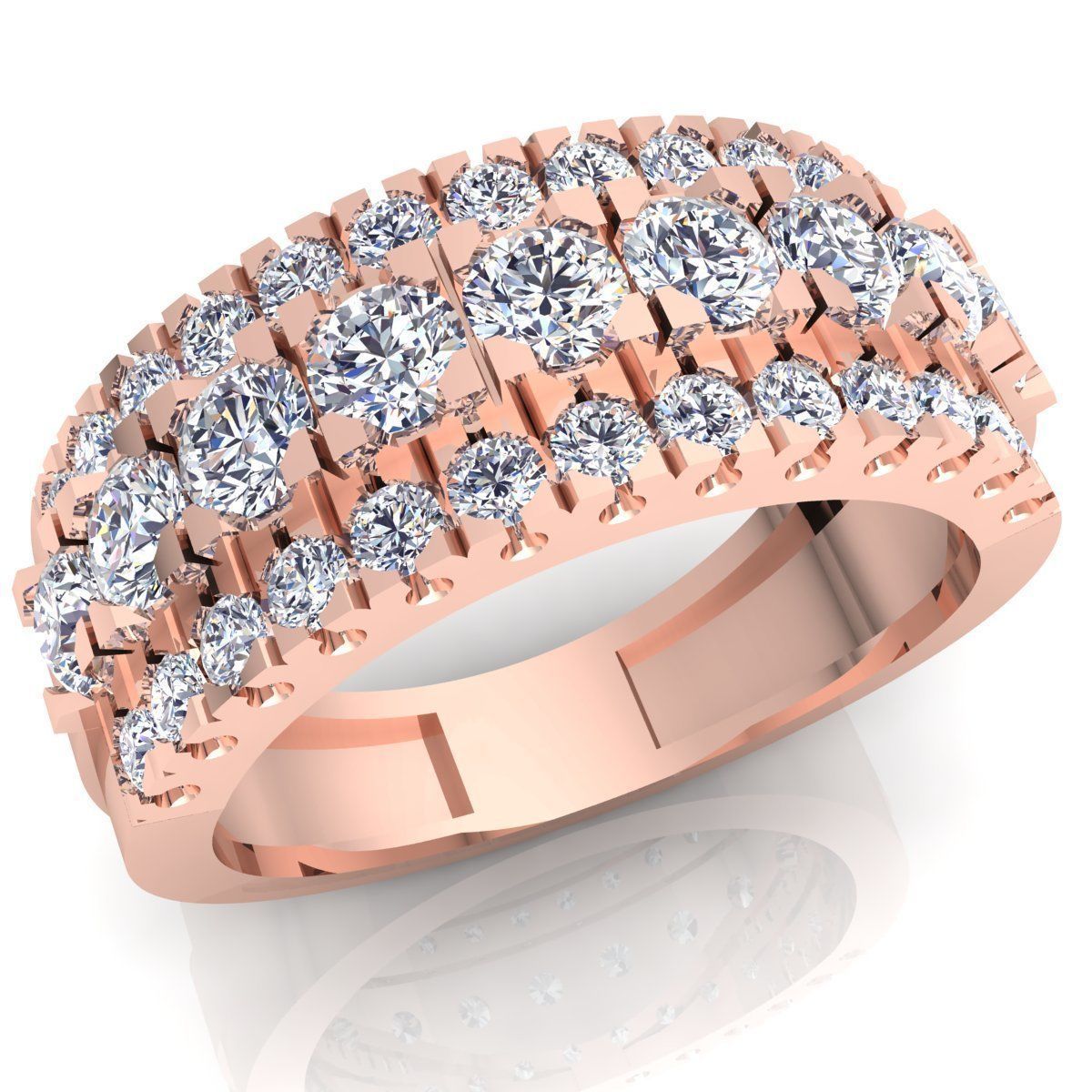 Fancy Woman Diamond Ring  3D print model_2
